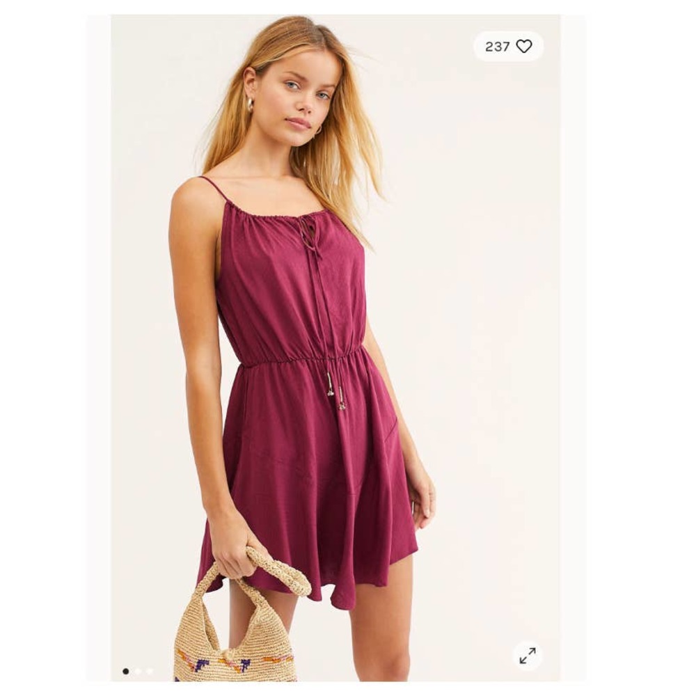 Free People Burgundy Mini Dress